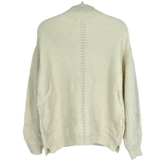 Marine Layer Cotton Wool Skylar Turtleneck Sweater Ivory XL NWT - Picture 2 of 9